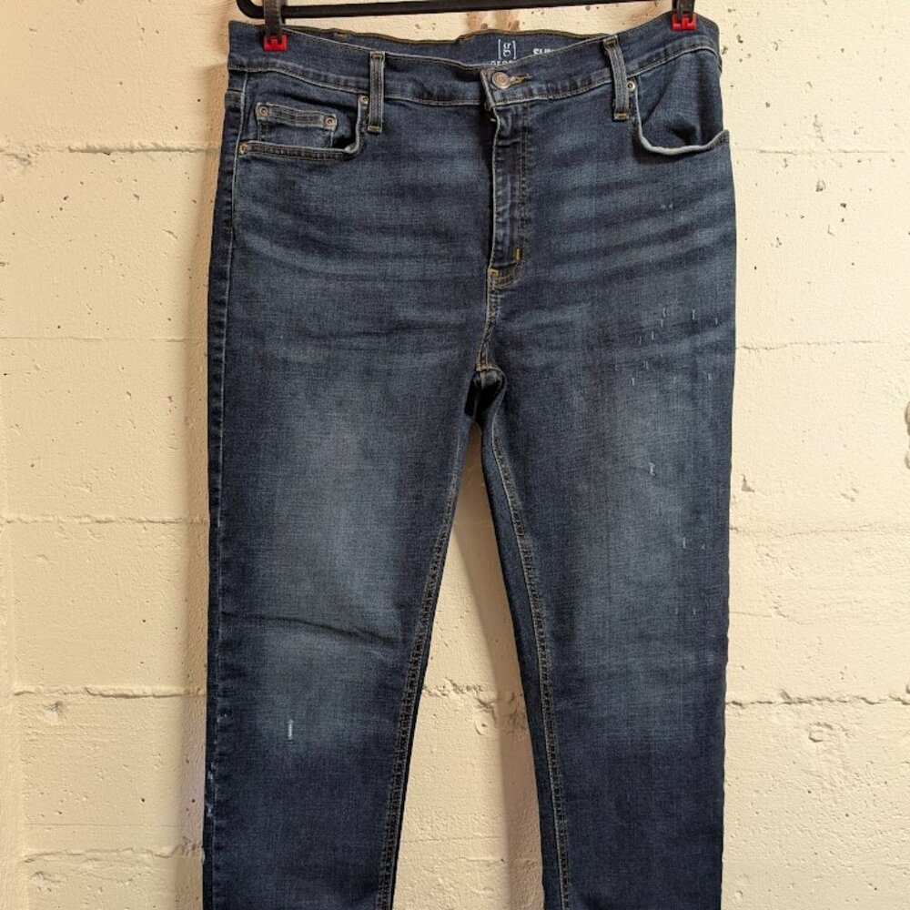 George Men's 38x34 Jeans Warn Denim Slim Fit